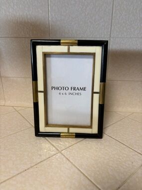 Black, Cream and Gold Tiled Frame